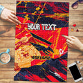 Personalized Adelaide Crows Puzzle Australian Graffiti Paint Splatter - Abstract Geometric