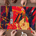 Personalized Adelaide Crows Puzzle Australian Graffiti Paint Splatter - Abstract Geometric