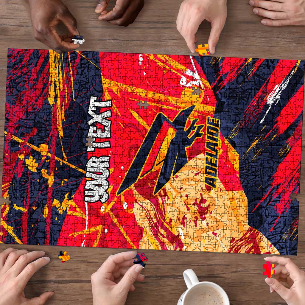 Personalized Adelaide Crows Puzzle Australian Graffiti Paint Splatter - Abstract Geometric