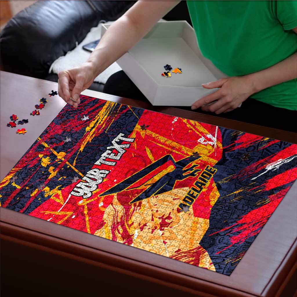 Personalized Adelaide Crows Puzzle Australian Graffiti Paint Splatter - Abstract Geometric