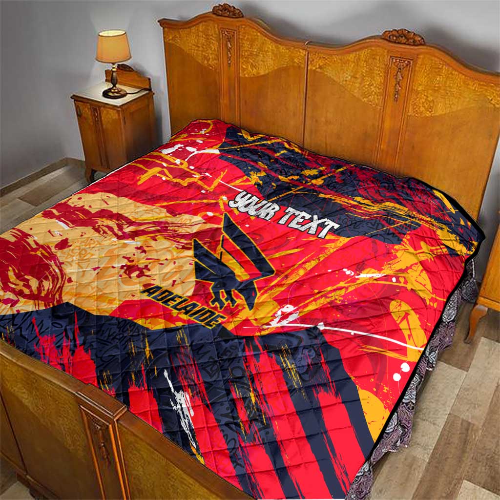 Personalized Adelaide Crows Quilt Australian Graffiti Paint Splatter - Abstract Geometric