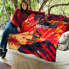 Personalized Adelaide Crows Quilt Australian Graffiti Paint Splatter - Abstract Geometric