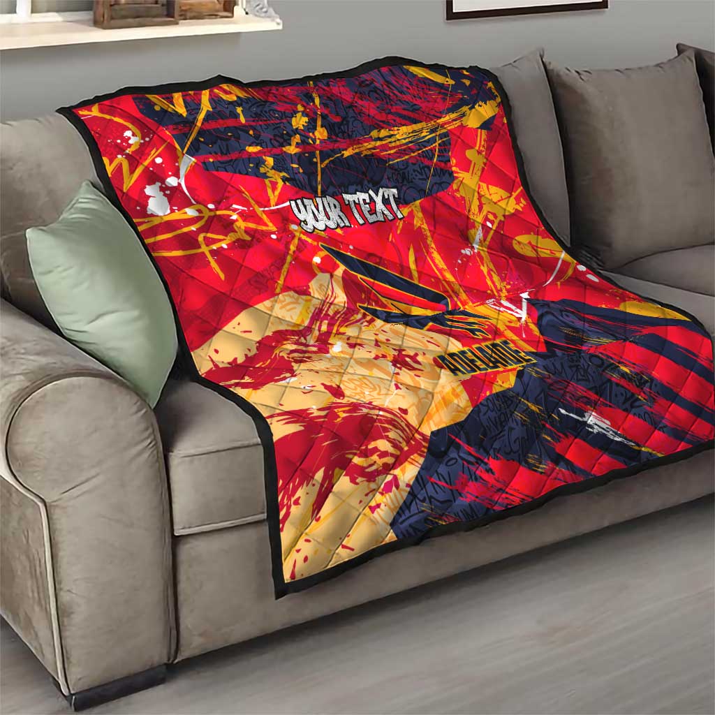 Personalized Adelaide Crows Quilt Australian Graffiti Paint Splatter - Abstract Geometric