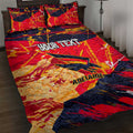 Personalized Adelaide Crows Quilt Bed Set Australian Graffiti Paint Splatter - Abstract Geometric