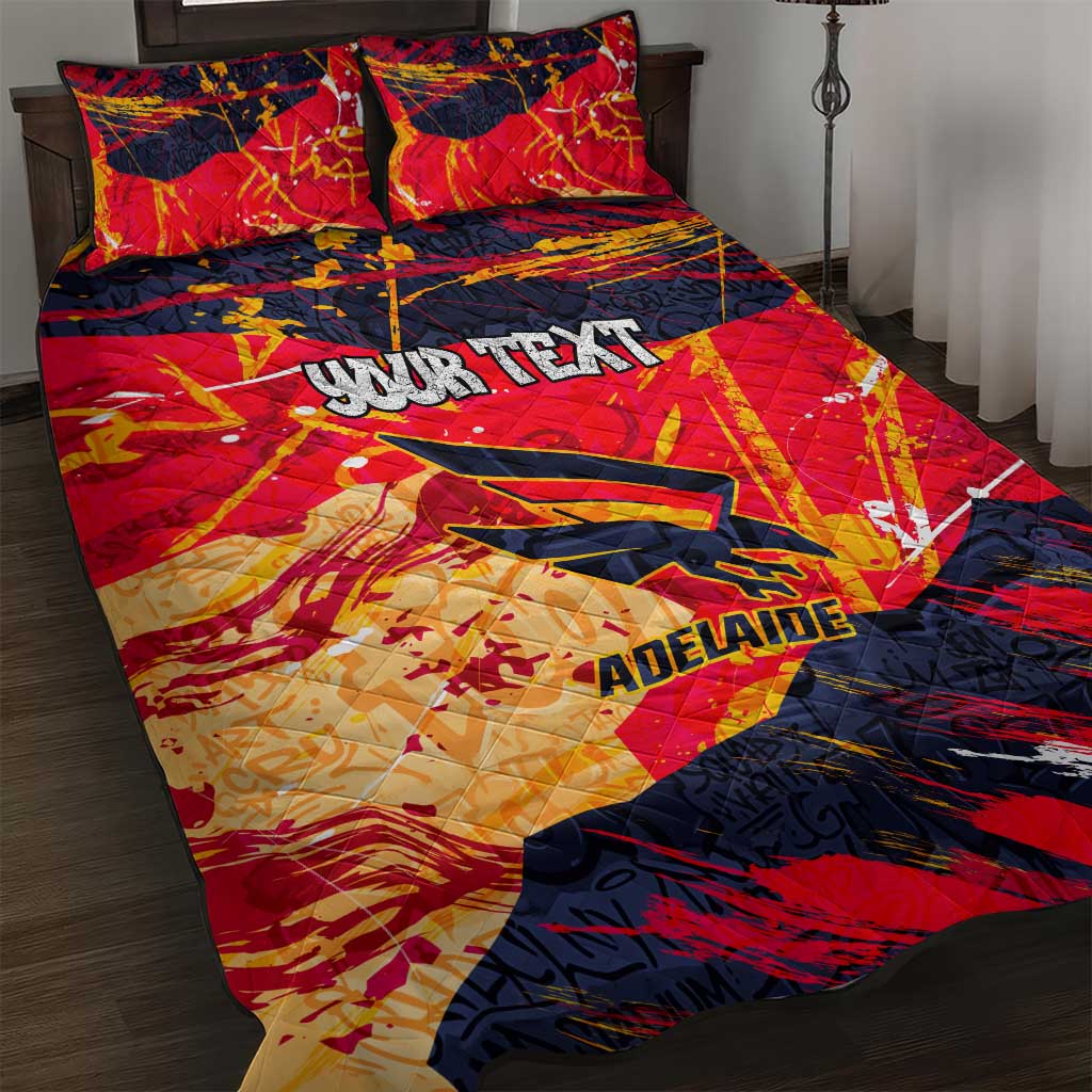 Personalized Adelaide Crows Quilt Bed Set Australian Graffiti Paint Splatter - Abstract Geometric