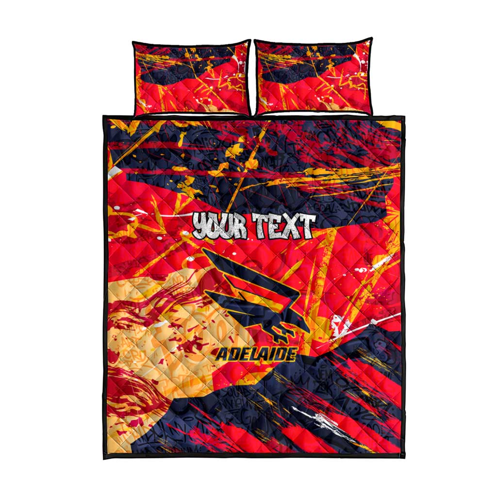 Personalized Adelaide Crows Quilt Bed Set Australian Graffiti Paint Splatter - Abstract Geometric