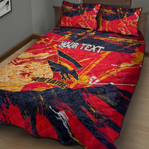Personalized Adelaide Crows Quilt Bed Set Australian Graffiti Paint Splatter - Abstract Geometric