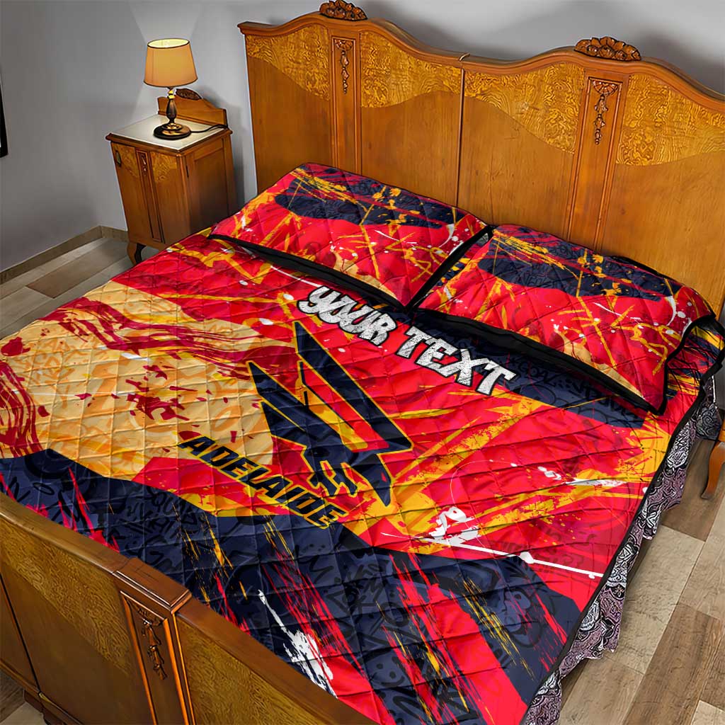 Personalized Adelaide Crows Quilt Bed Set Australian Graffiti Paint Splatter - Abstract Geometric