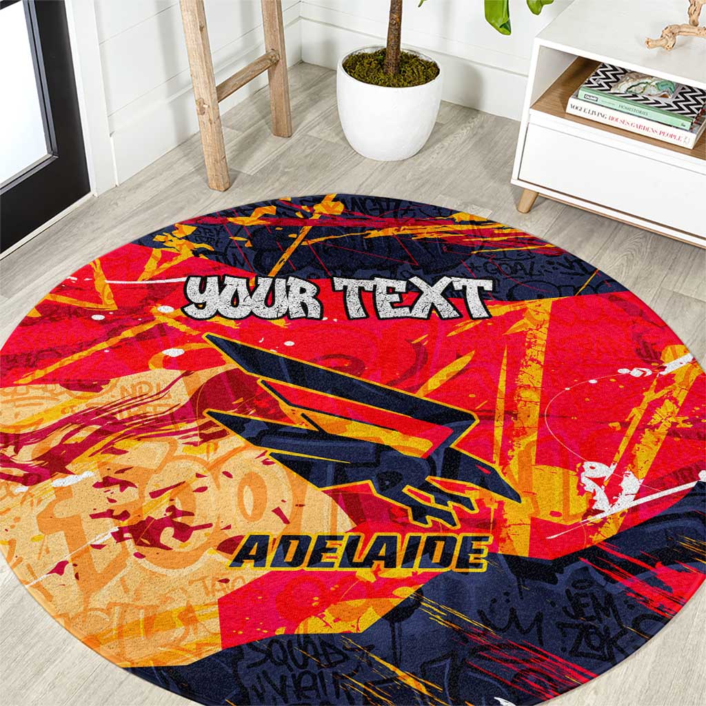 Personalized Adelaide Crows Round Carpet Australian Graffiti Paint Splatter - Abstract Geometric