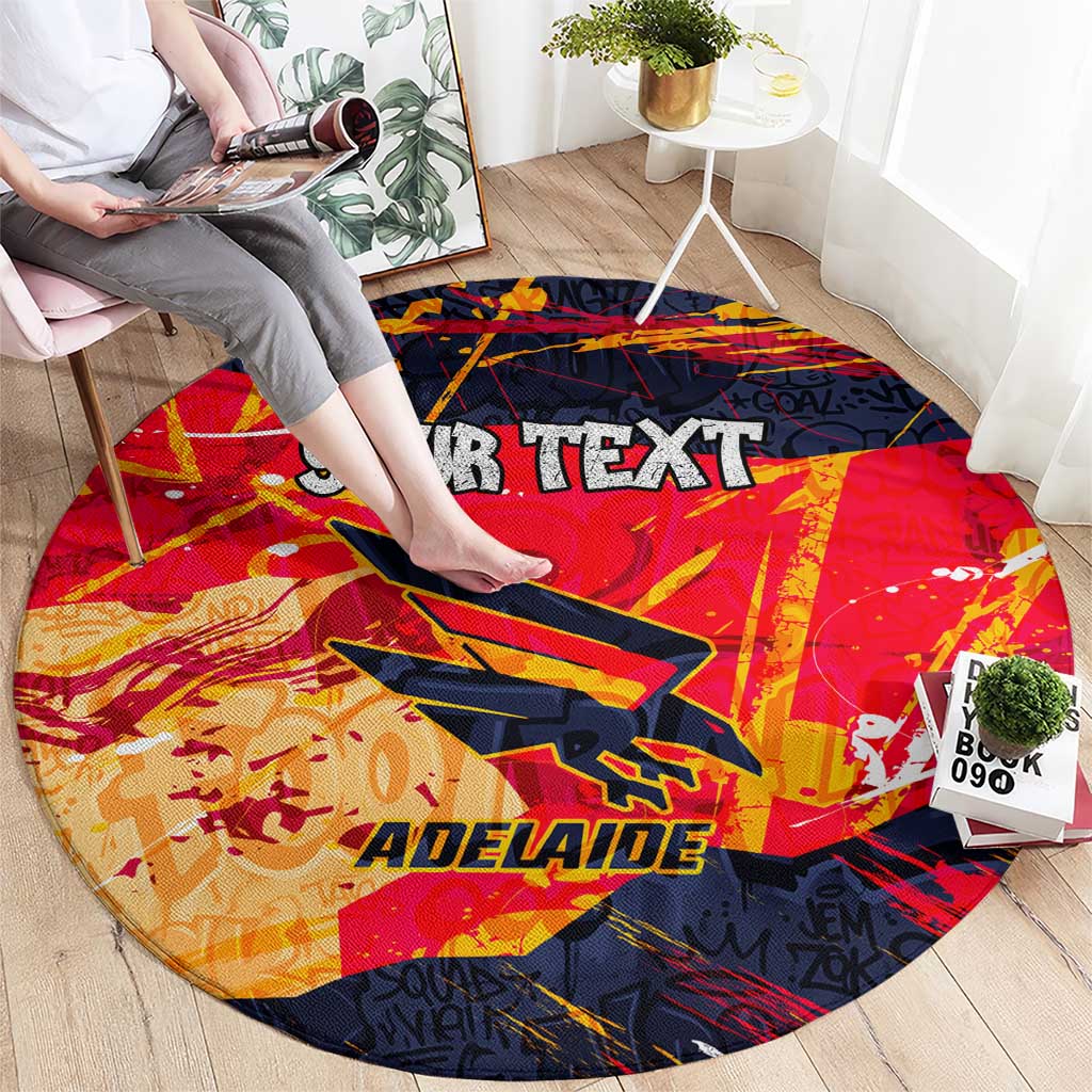 Personalized Adelaide Crows Round Carpet Australian Graffiti Paint Splatter - Abstract Geometric