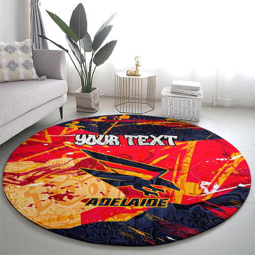 Personalized Adelaide Crows Round Carpet Australian Graffiti Paint Splatter - Abstract Geometric
