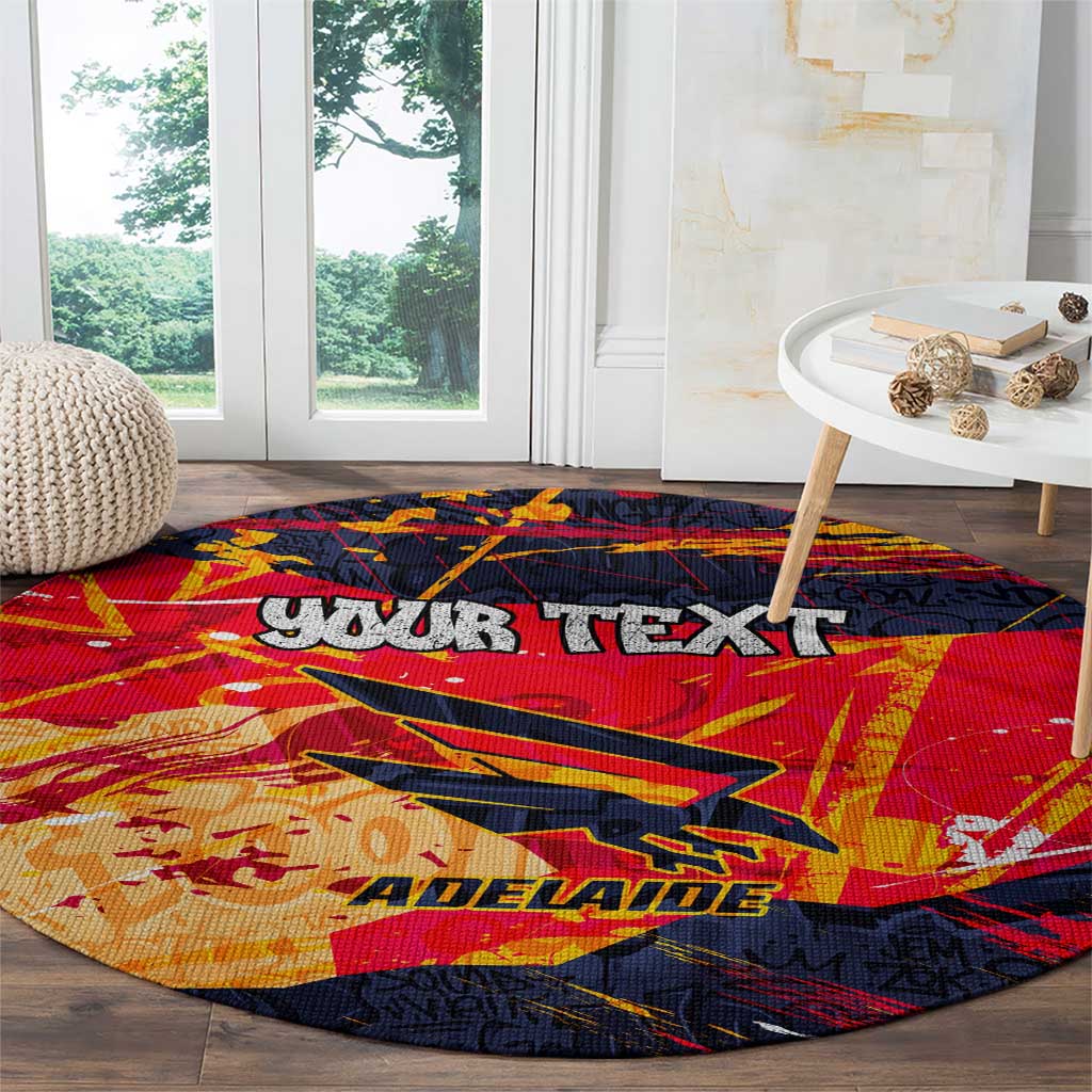 Personalized Adelaide Crows Round Carpet Australian Graffiti Paint Splatter - Abstract Geometric