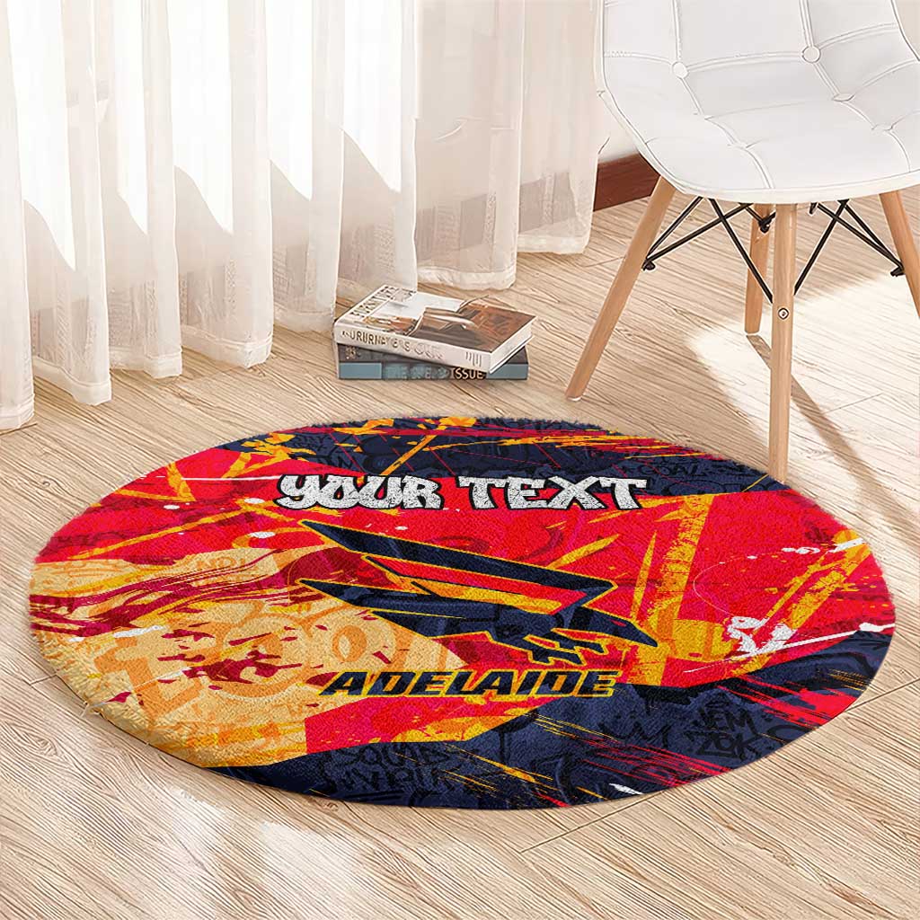 Personalized Adelaide Crows Round Carpet Australian Graffiti Paint Splatter - Abstract Geometric