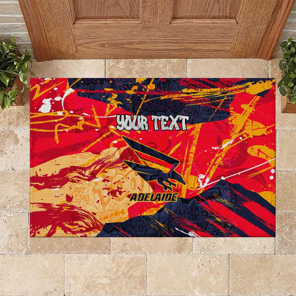 Personalized Adelaide Crows Rubber Doormat Australian Graffiti Paint Splatter - Abstract Geometric