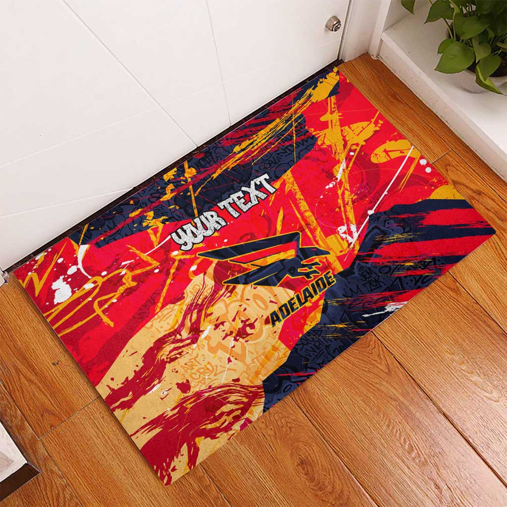 Personalized Adelaide Crows Rubber Doormat Australian Graffiti Paint Splatter - Abstract Geometric
