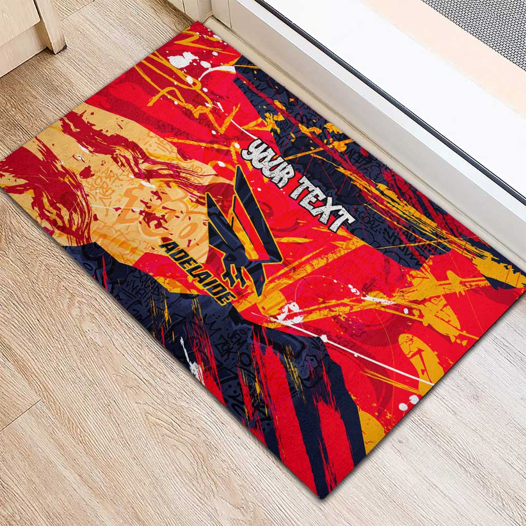 Personalized Adelaide Crows Rubber Doormat Australian Graffiti Paint Splatter - Abstract Geometric
