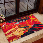 Personalized Adelaide Crows Rubber Doormat Australian Graffiti Paint Splatter - Abstract Geometric