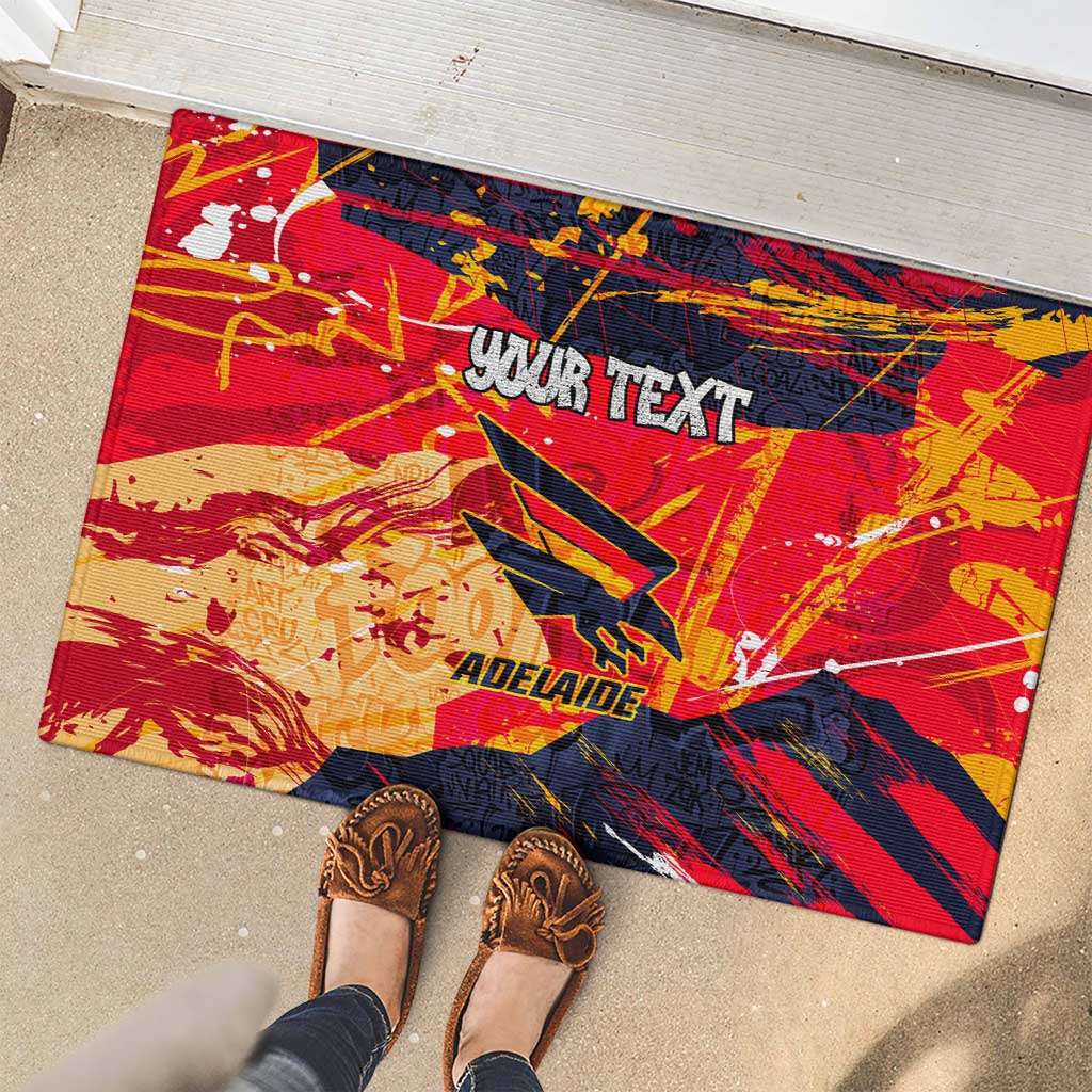 Personalized Adelaide Crows Rubber Doormat Australian Graffiti Paint Splatter - Abstract Geometric