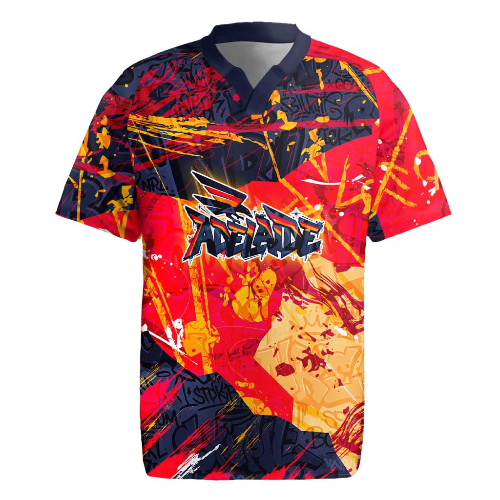 Personalized Adelaide Crows Rugby Jersey Australian Graffiti Paint Splatter - Abstract Geometric
