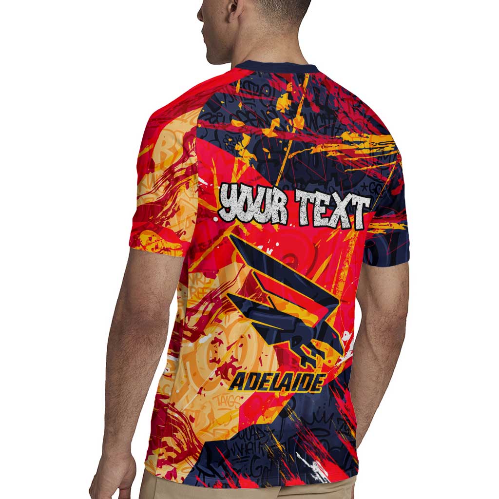 Personalized Adelaide Crows Rugby Jersey Australian Graffiti Paint Splatter - Abstract Geometric