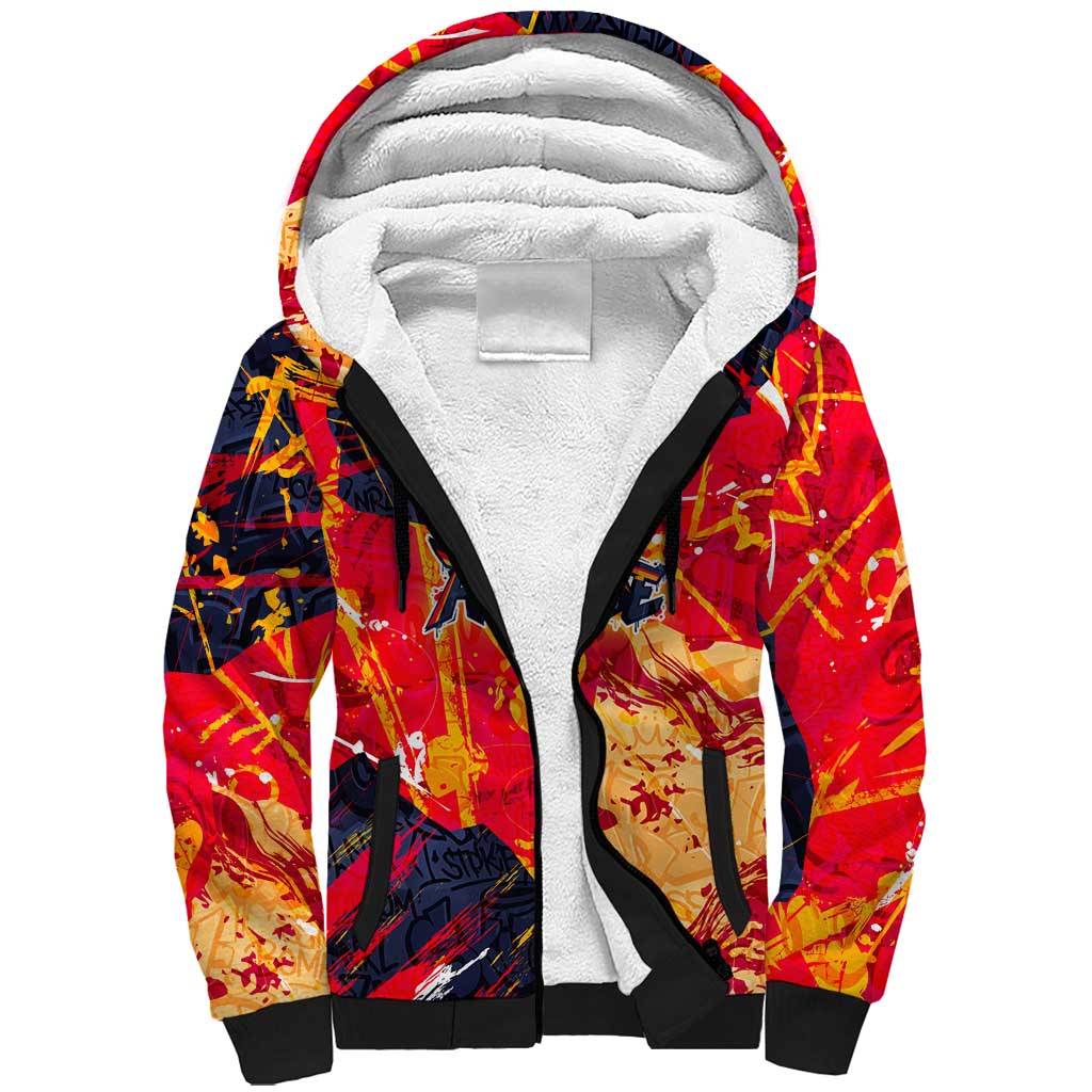 Personalized Adelaide Crows Sherpa Hoodie Australian Graffiti Paint Splatter - Abstract Geometric