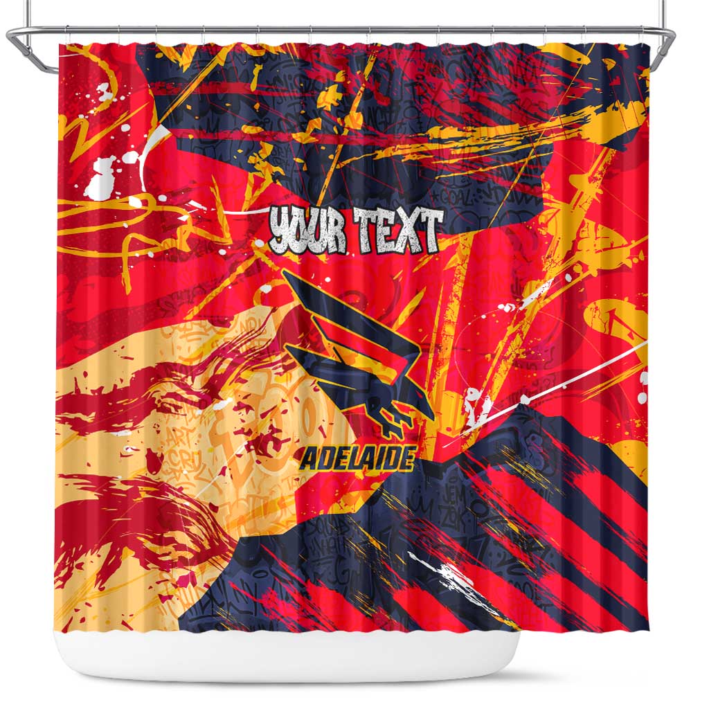 Personalized Adelaide Crows Shower Curtain Australian Graffiti Paint Splatter - Abstract Geometric