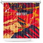 Personalized Adelaide Crows Shower Curtain Australian Graffiti Paint Splatter - Abstract Geometric