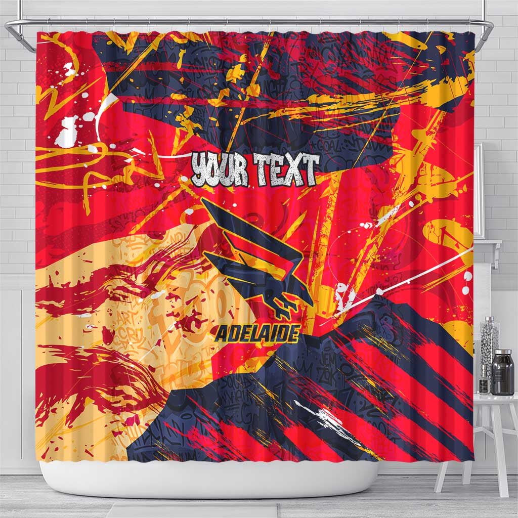 Personalized Adelaide Crows Shower Curtain Australian Graffiti Paint Splatter - Abstract Geometric