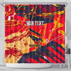 Personalized Adelaide Crows Shower Curtain Australian Graffiti Paint Splatter - Abstract Geometric