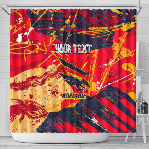 Personalized Adelaide Crows Shower Curtain Australian Graffiti Paint Splatter - Abstract Geometric