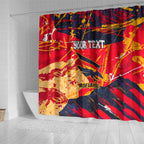 Personalized Adelaide Crows Shower Curtain Australian Graffiti Paint Splatter - Abstract Geometric