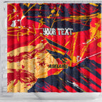 Personalized Adelaide Crows Shower Curtain Australian Graffiti Paint Splatter - Abstract Geometric