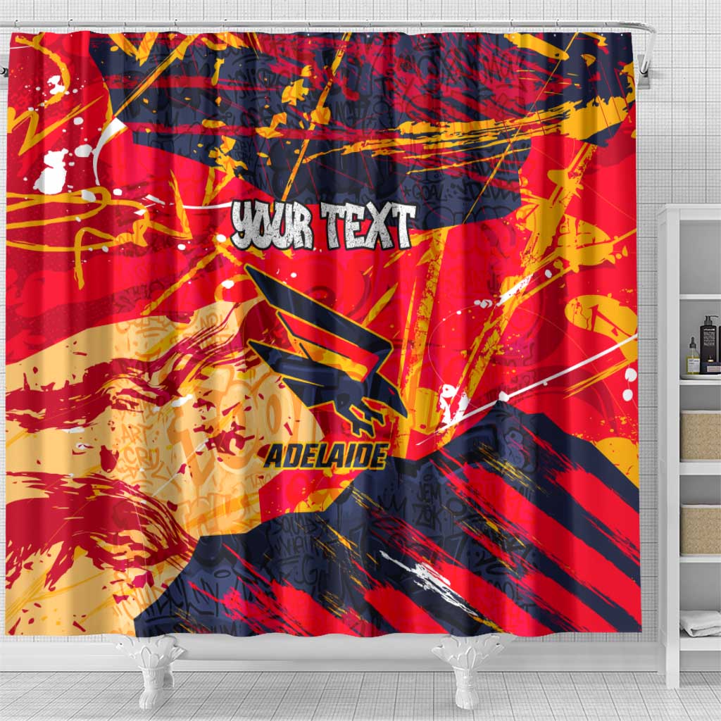 Personalized Adelaide Crows Shower Curtain Australian Graffiti Paint Splatter - Abstract Geometric