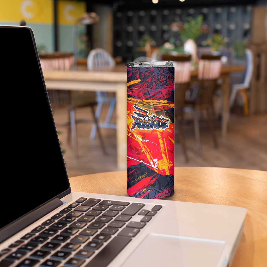 Personalized Adelaide Crows Skinny Tumbler Australian Graffiti Paint Splatter - Abstract Geometric