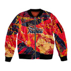 Personalized Adelaide Crows Sleeve Zip Bomber Jacket Australian Graffiti Paint Splatter - Abstract Geometric