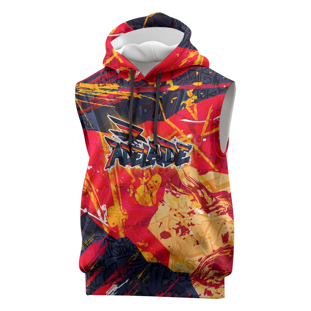 Personalized Adelaide Crows Sleeveless Hoodie Australian Graffiti Paint Splatter - Abstract Geometric