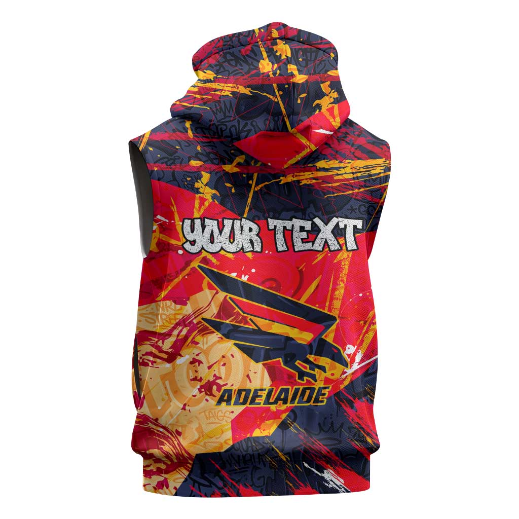 Personalized Adelaide Crows Sleeveless Hoodie Australian Graffiti Paint Splatter - Abstract Geometric