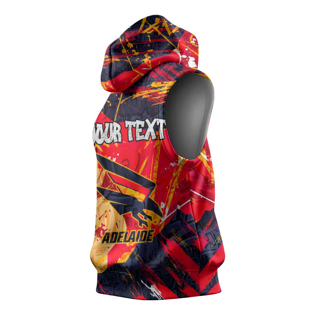 Personalized Adelaide Crows Sleeveless Hoodie Australian Graffiti Paint Splatter - Abstract Geometric