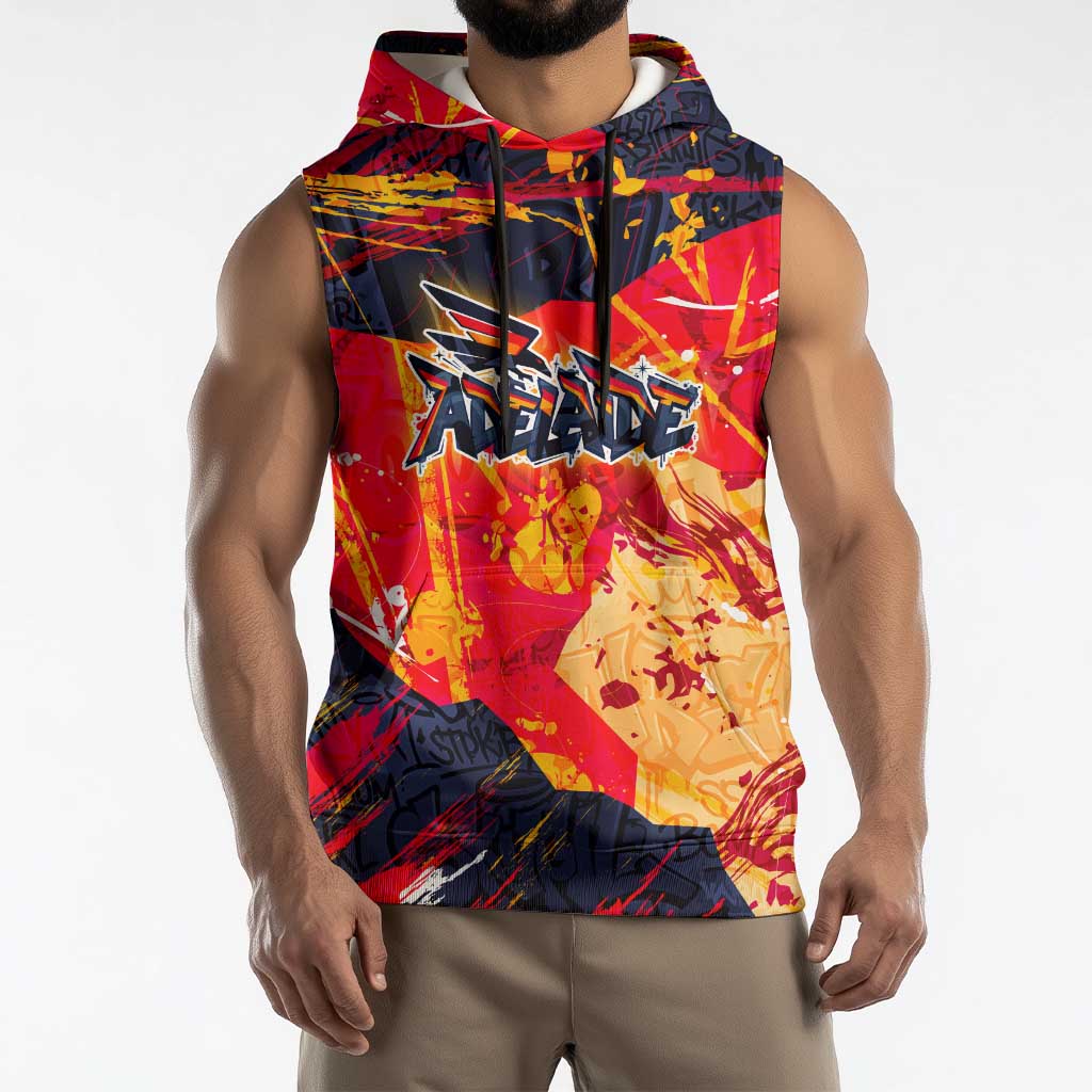 Personalized Adelaide Crows Sleeveless Hoodie Australian Graffiti Paint Splatter - Abstract Geometric