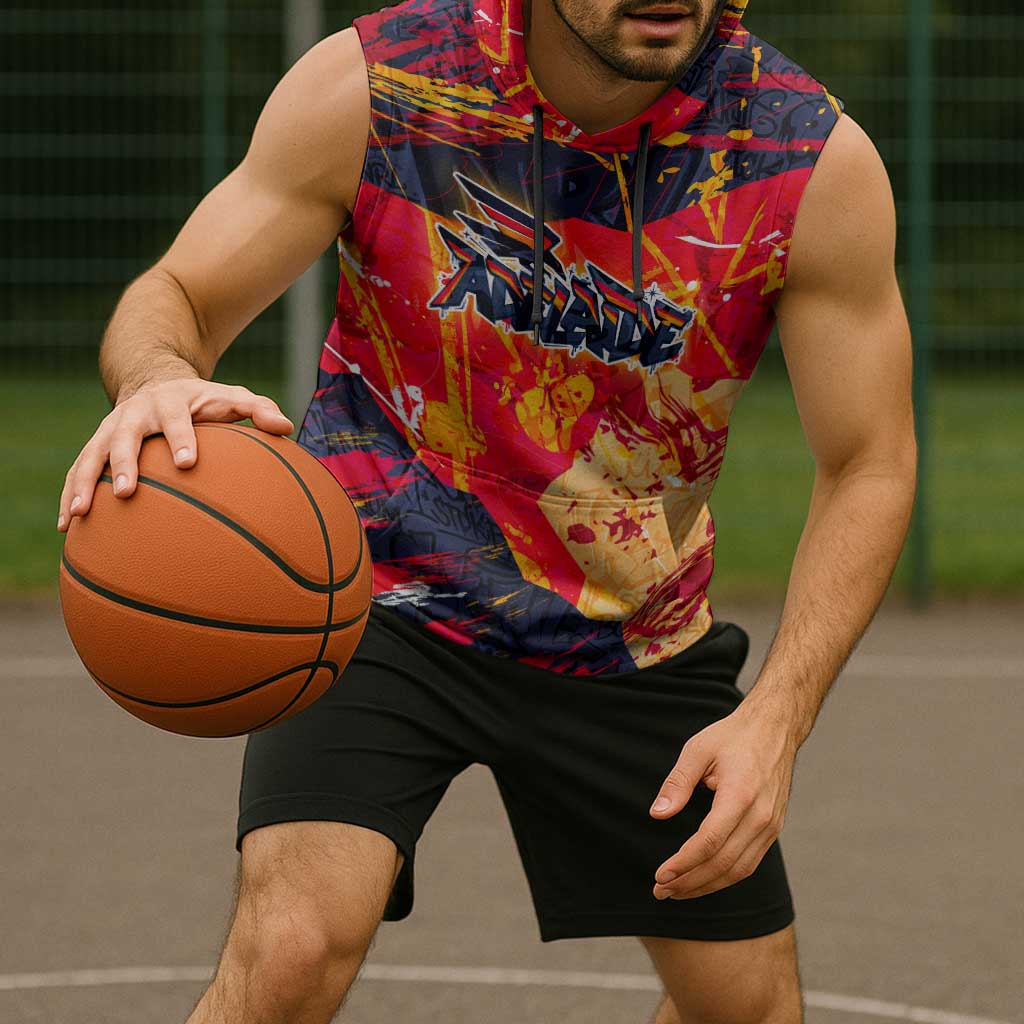 Personalized Adelaide Crows Sleeveless Hoodie Australian Graffiti Paint Splatter - Abstract Geometric