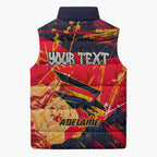 Personalized Adelaide Crows Sleeveless Puffer Jacket Australian Graffiti Paint Splatter - Abstract Geometric