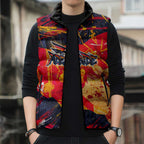 Personalized Adelaide Crows Sleeveless Puffer Jacket Australian Graffiti Paint Splatter - Abstract Geometric