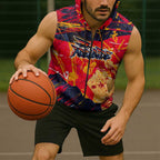 Personalized Adelaide Crows Sleeveless Zip Hoodie Australian Graffiti Paint Splatter - Abstract Geometric