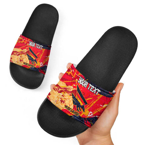 Personalized Adelaide Crows Slide Sandals Australian Graffiti Paint Splatter - Abstract Geometric