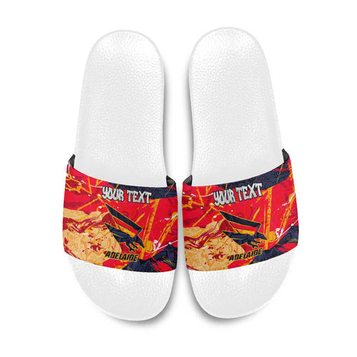 Personalized Adelaide Crows Slide Sandals Australian Graffiti Paint Splatter - Abstract Geometric