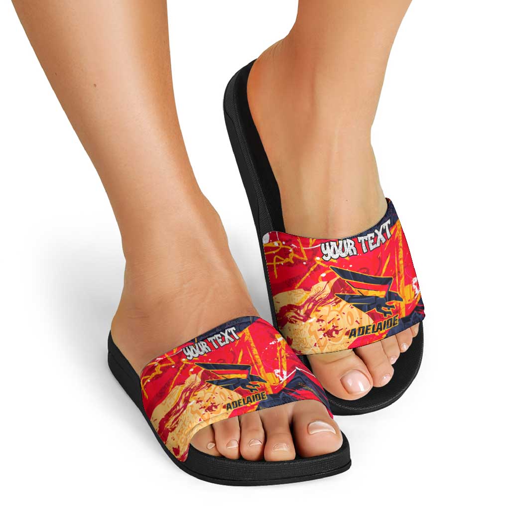 Personalized Adelaide Crows Slide Sandals Australian Graffiti Paint Splatter - Abstract Geometric