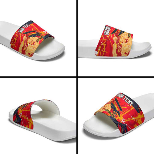 Personalized Adelaide Crows Slide Sandals Australian Graffiti Paint Splatter - Abstract Geometric