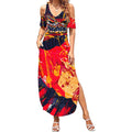 Personalized Adelaide Crows Summer Maxi Dress Australian Graffiti Paint Splatter - Abstract Geometric