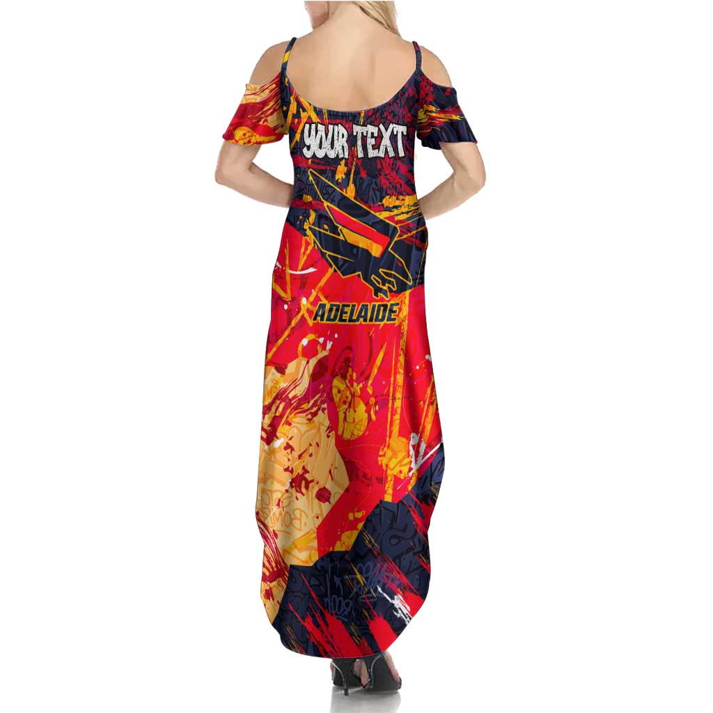 Personalized Adelaide Crows Summer Maxi Dress Australian Graffiti Paint Splatter - Abstract Geometric