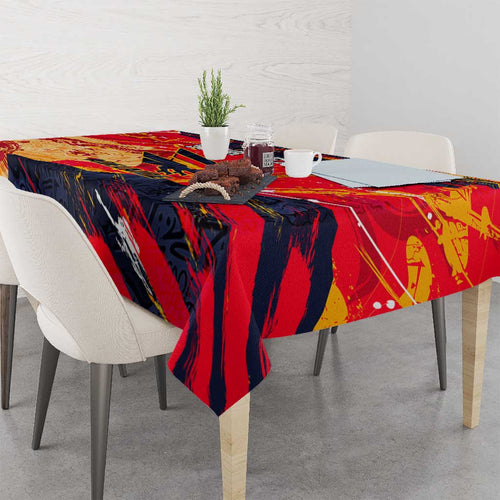 Personalized Adelaide Crows Tablecloth Australian Graffiti Paint Splatter - Abstract Geometric